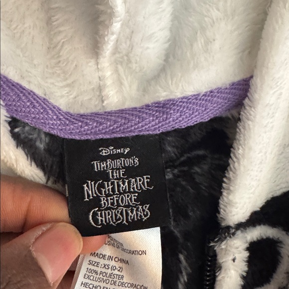 Disney The Burton’s Nightmare Before Christmas Jack Fleece Bodysuit SIZE XS - Picture 4 of 8
